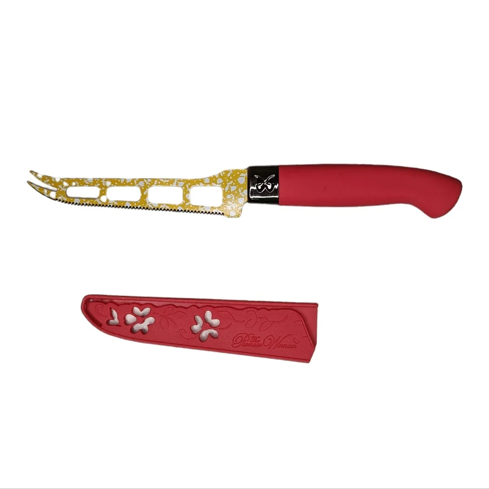 Pioneer Woman Sweet Rose Tomato/Cheese Knife with Sheath